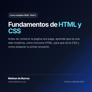 Curso HTML y CSS 2026: Crea tu Primera Página Web Profesional desde Cero